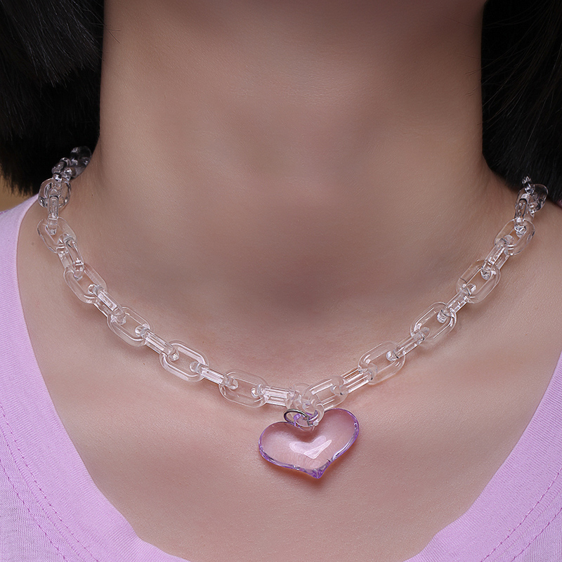 Sweet Heart Shape Arylic Choker 1 Piece display picture 1