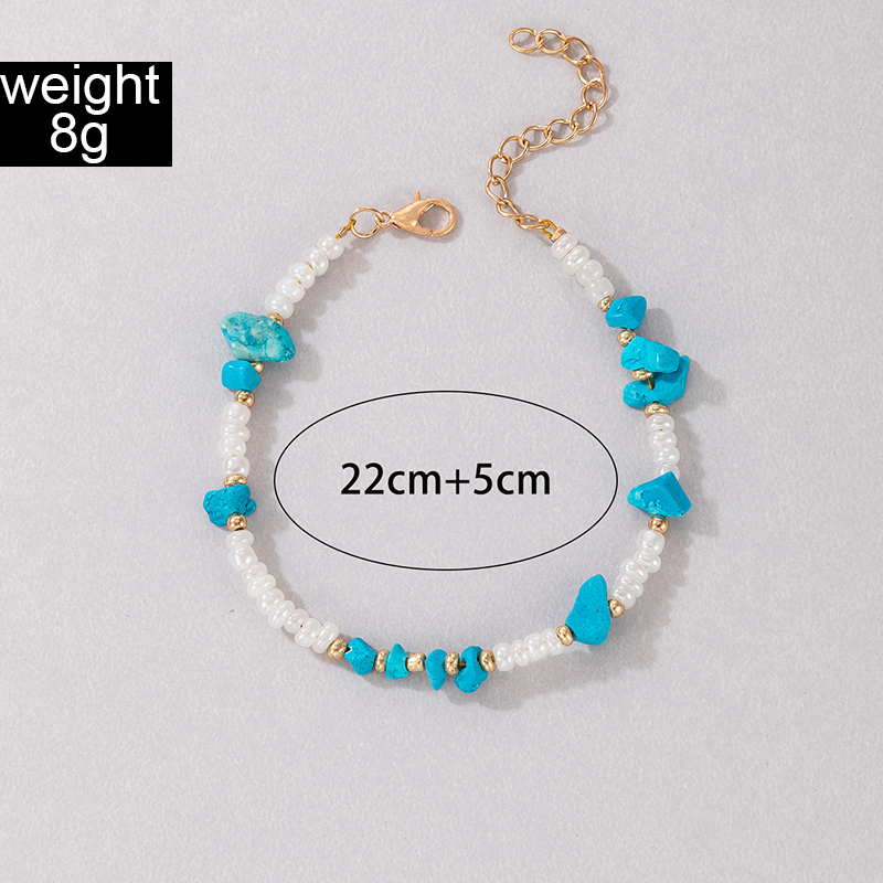 Sweet Multicolor Imitation Pearl Alloy Beaded Anklet display picture 2