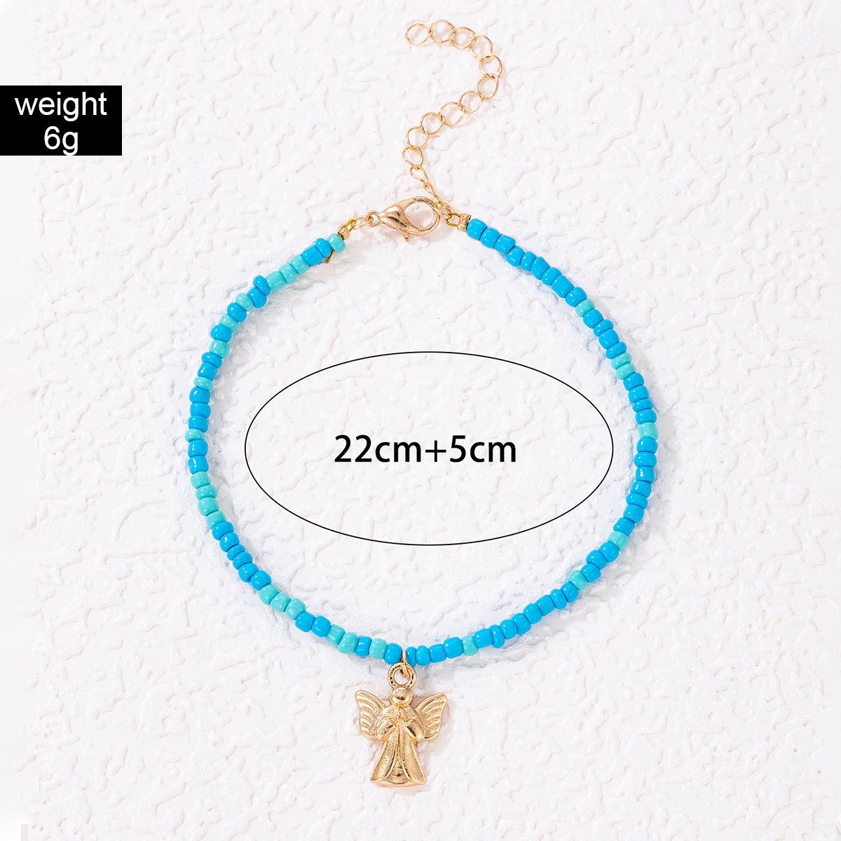Beach Geometric Alloy Beaded Anklet display picture 2
