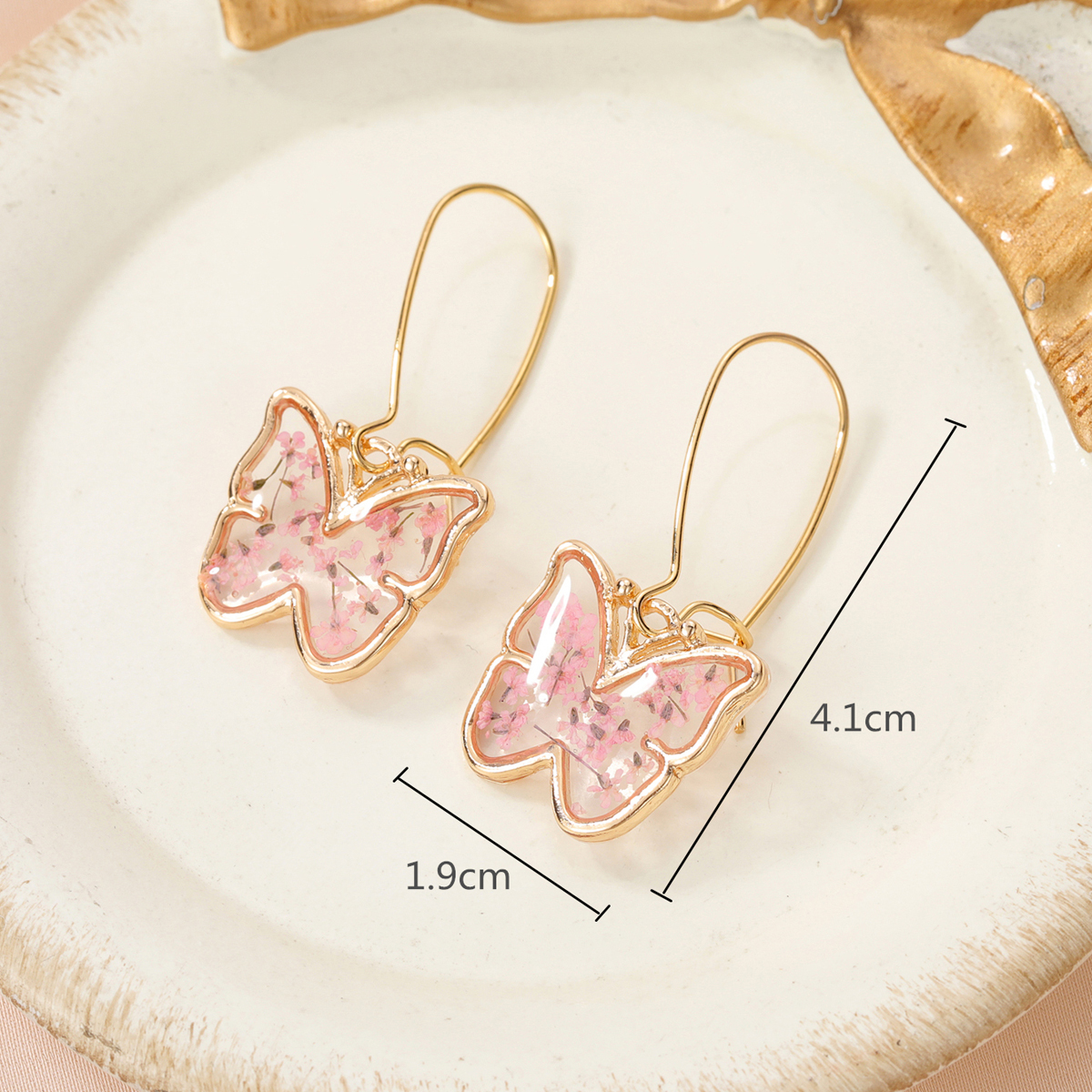 Cute Butterfly Copper Earrings Epoxy Copper Earrings display picture 6
