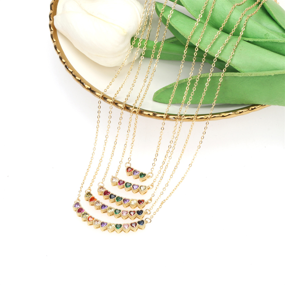 Elegant Heart Shape Copper Necklace Inlay Zircon Copper Necklaces display picture 5