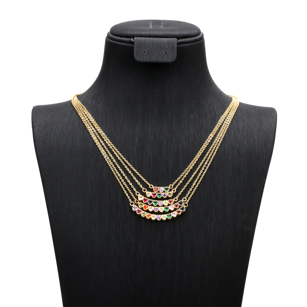 Elegant Heart Shape Copper Necklace Inlay Zircon Copper Necklaces display picture 6
