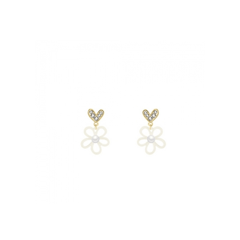 Sweet Flower Alloy Artificial Rhinestones Dangling Earrings display picture 1