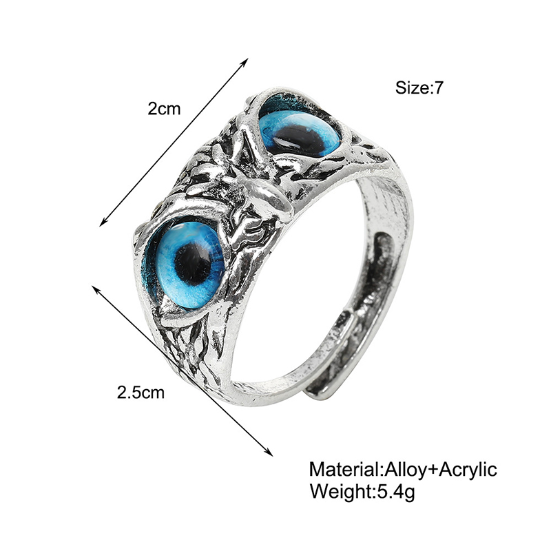 Vintage Style Owl Alloy Plating Open Ring 1 Piece display picture 2