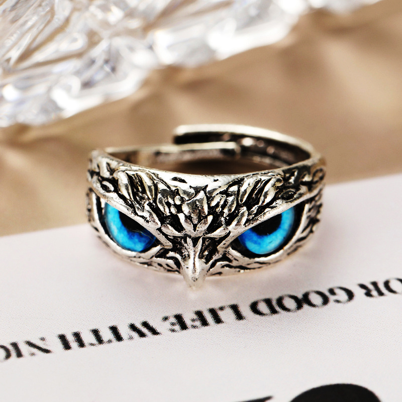 Vintage Style Owl Alloy Plating Open Ring 1 Piece display picture 3