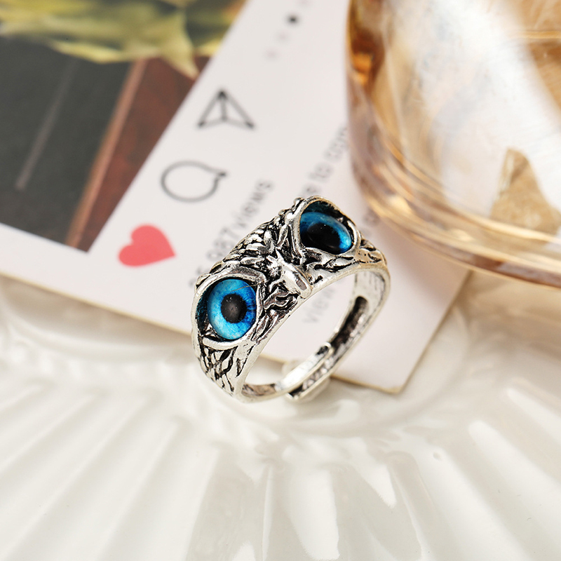 Vintage Style Owl Alloy Plating Open Ring 1 Piece display picture 4