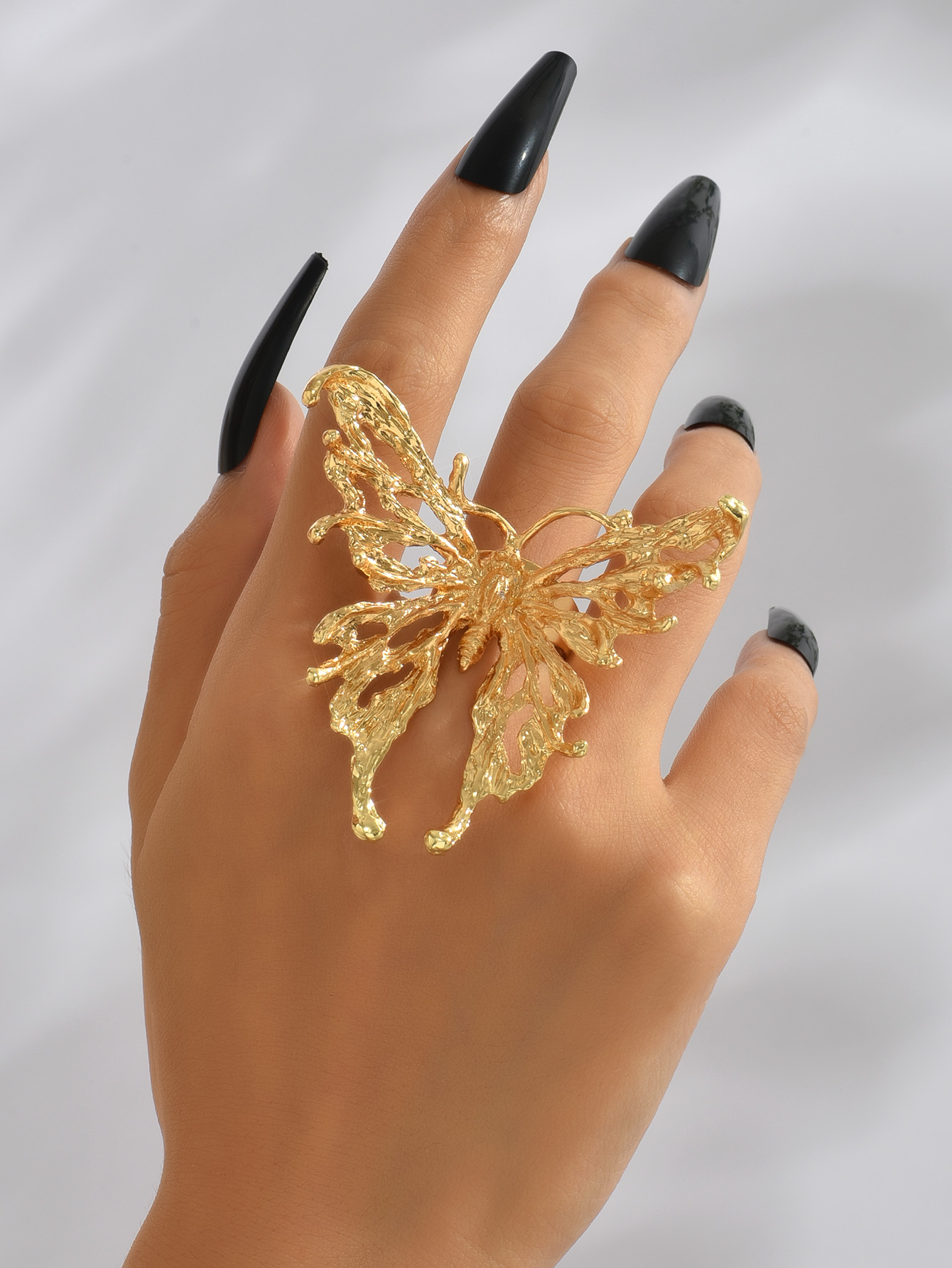 Retro Butterfly Alloy Plating Rings Earrings display picture 9