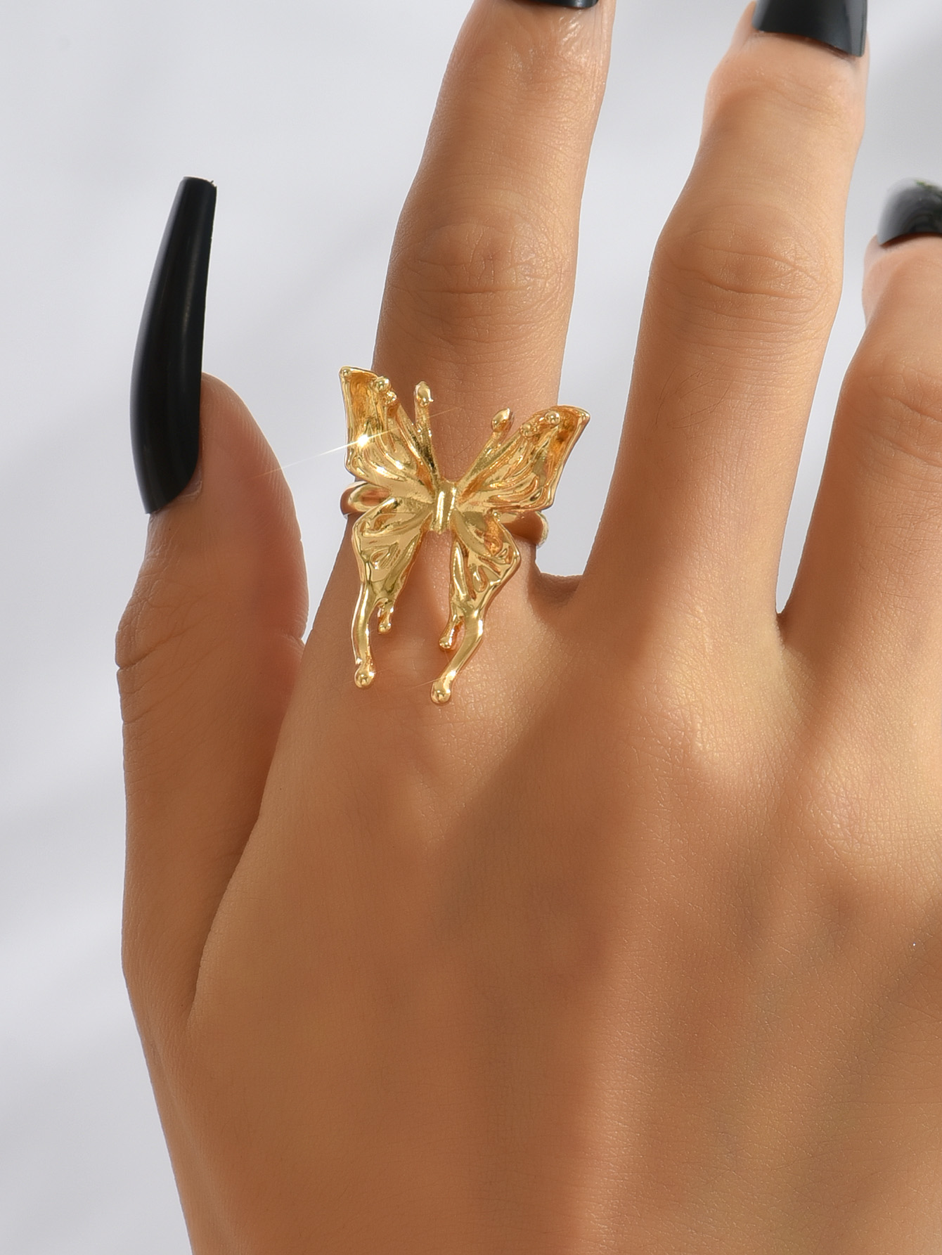 Retro Butterfly Alloy Plating Rings Earrings display picture 10
