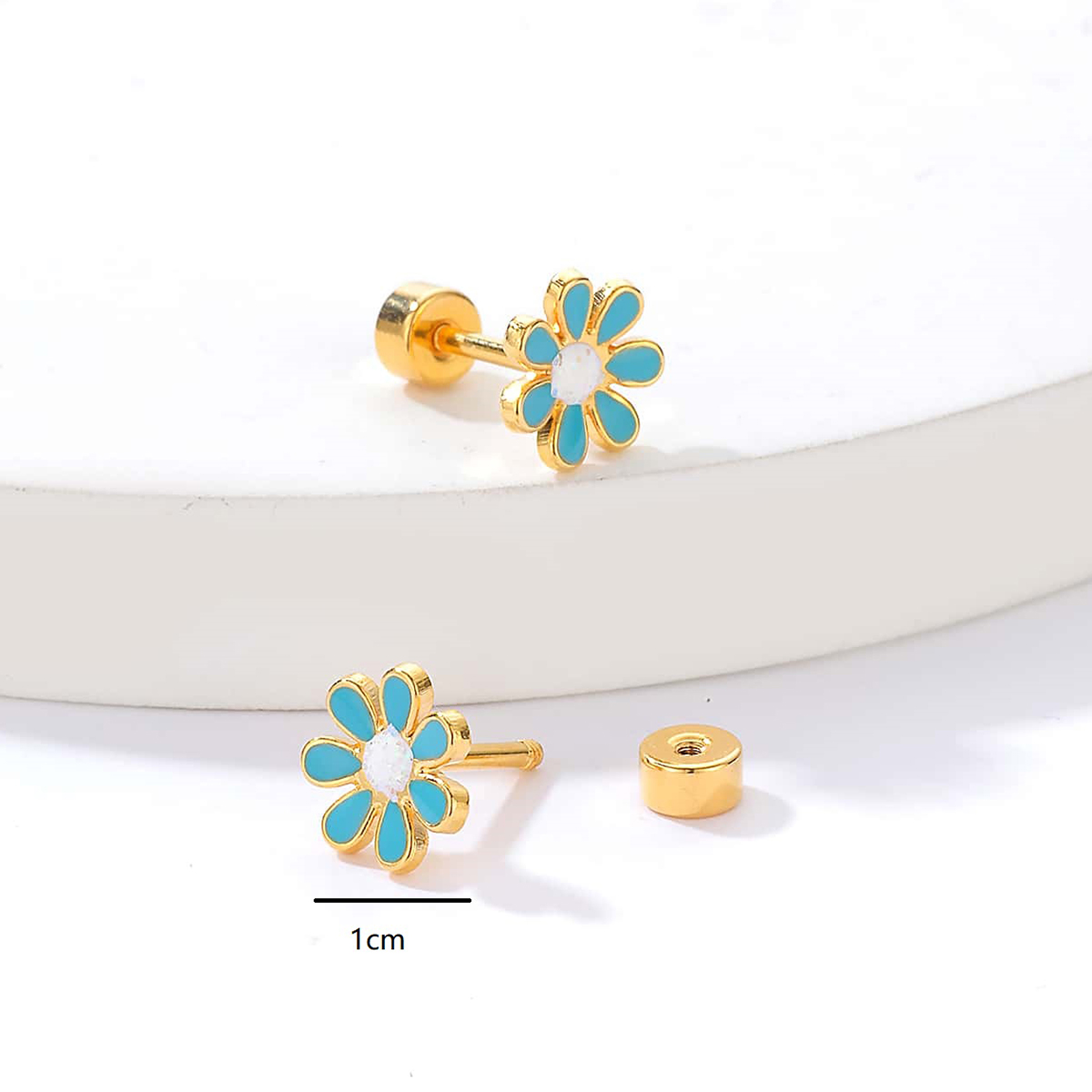 Simple Style Flower Plating 201 Stainless Steel 18K Gold Plated Ear Studs display picture 19