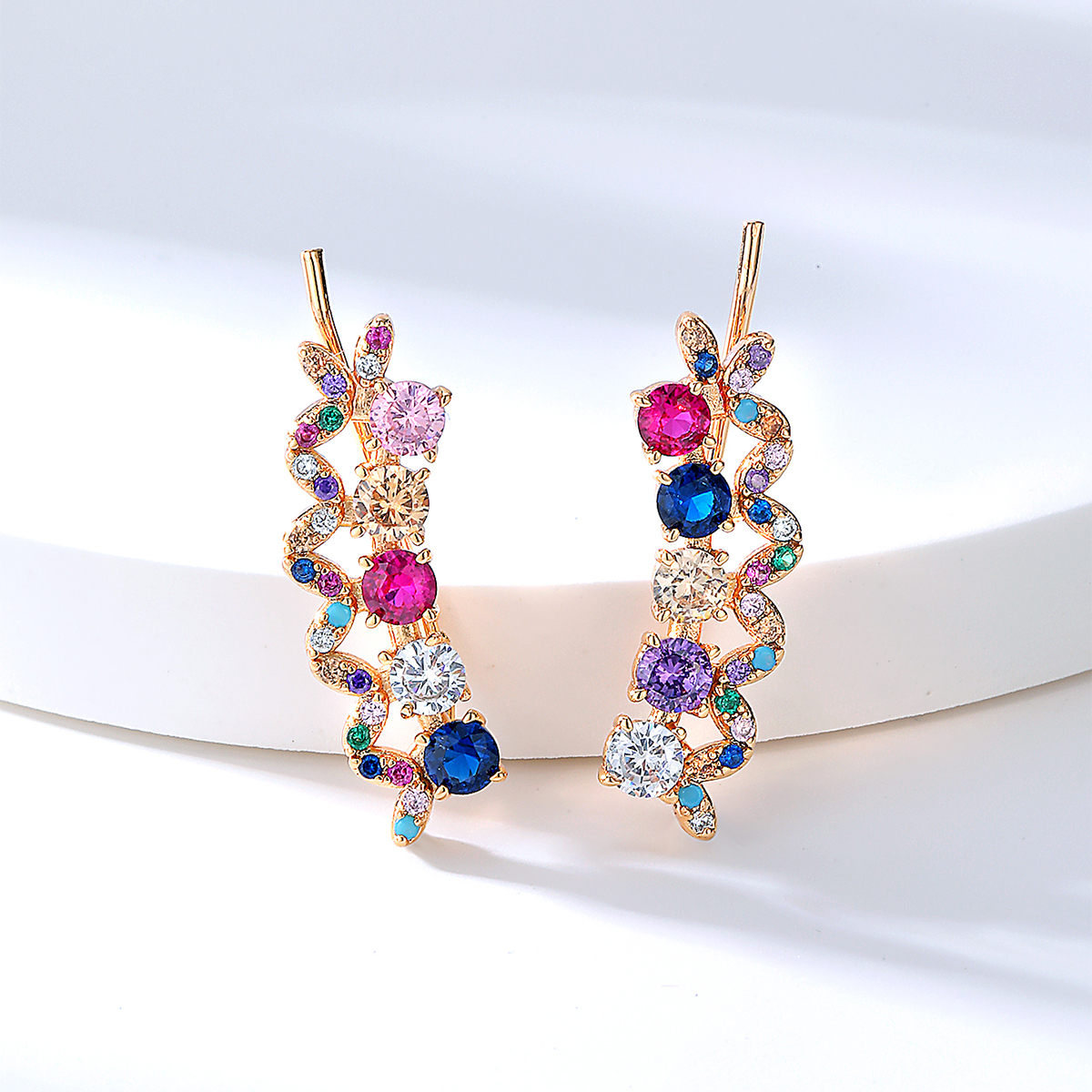 Vacances Serpent Le Cuivre Boucles D'oreilles Zircon Boucles D'oreilles En Cuivre display picture 3