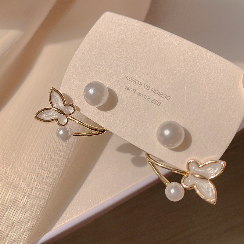 Fashion Butterfly Alloy Butterfly Opal Ear Studs 1 Pair display picture 2