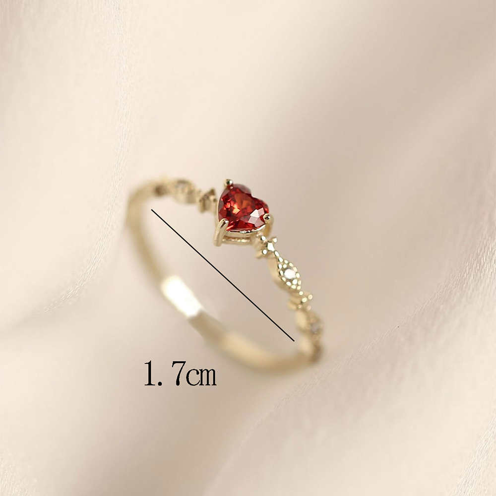 Fashion Heart Shape Copper Rings Inlay Zircon Copper Rings 1 Piece display picture 3
