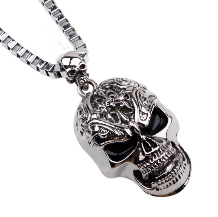 Punk Skull Alloy Plating Necklace 1 Piece display picture 1