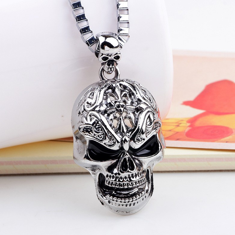 Punk Skull Alloy Plating Necklace 1 Piece display picture 3