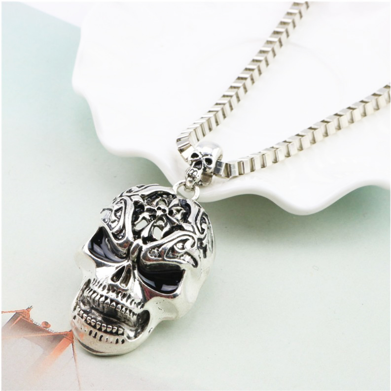 Punk Skull Alloy Plating Necklace 1 Piece display picture 6