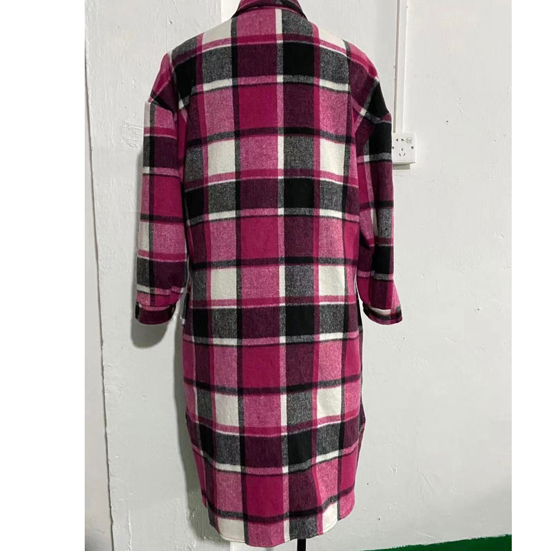 Women's Casual Plaid Pocket Button Single Breasted Coat Coat display picture 7