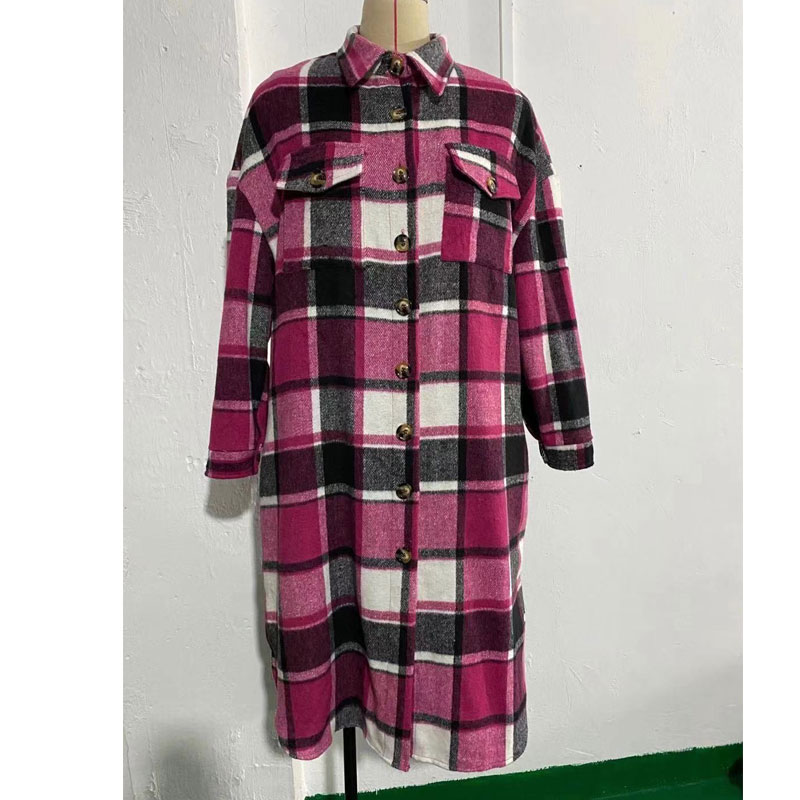 Women's Casual Plaid Pocket Button Single Breasted Coat Coat display picture 8