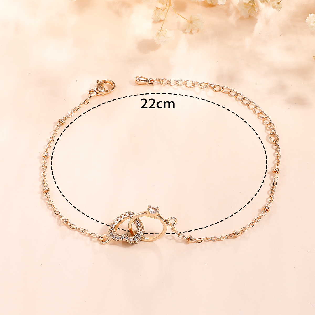 Fashion Heart Shape Alloy Flower Rhinestones Bracelets 1 Piece display picture 4