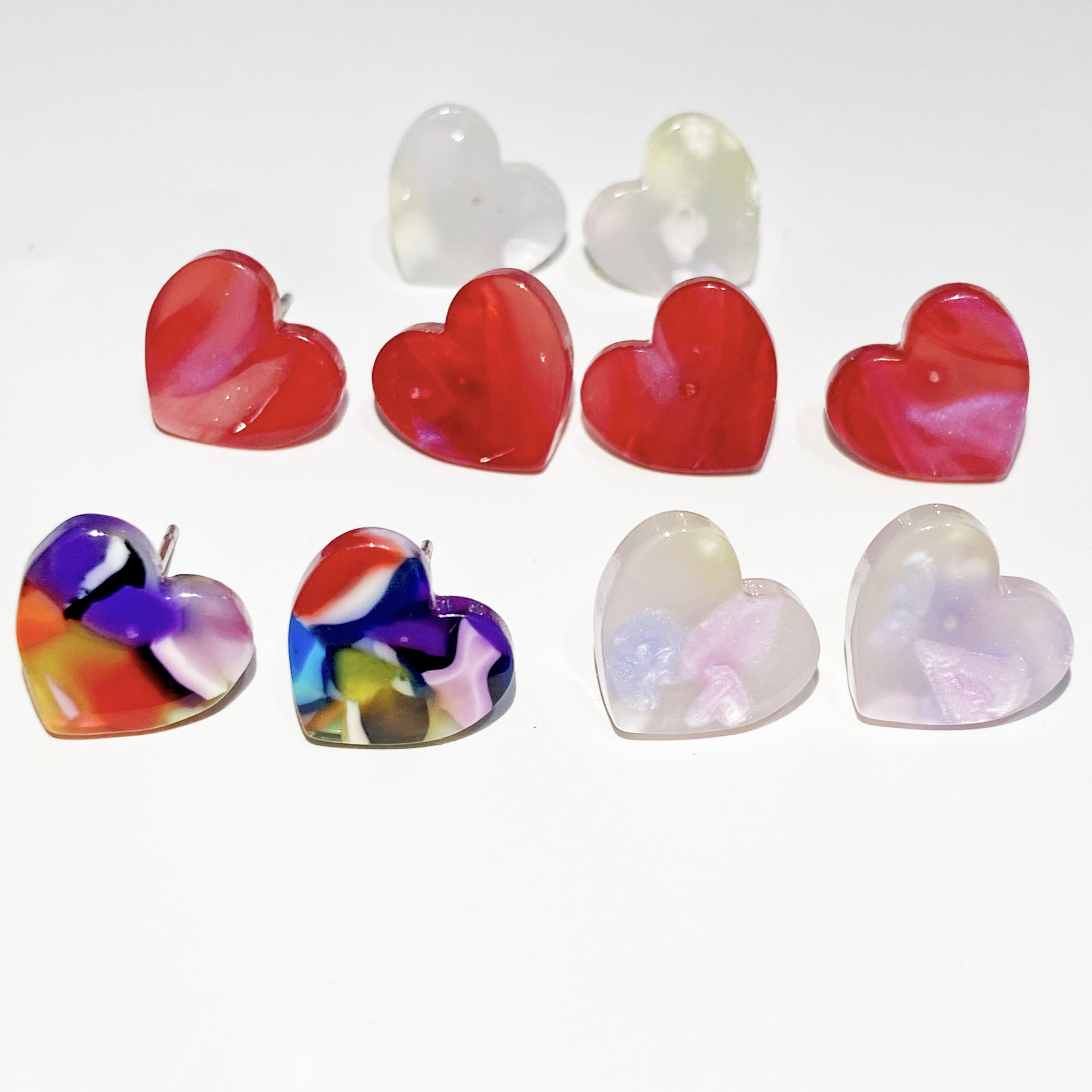 Simple Style Heart Shape Lightning Arylic Heart Arylic Ear Studs 1 Pair display picture 8