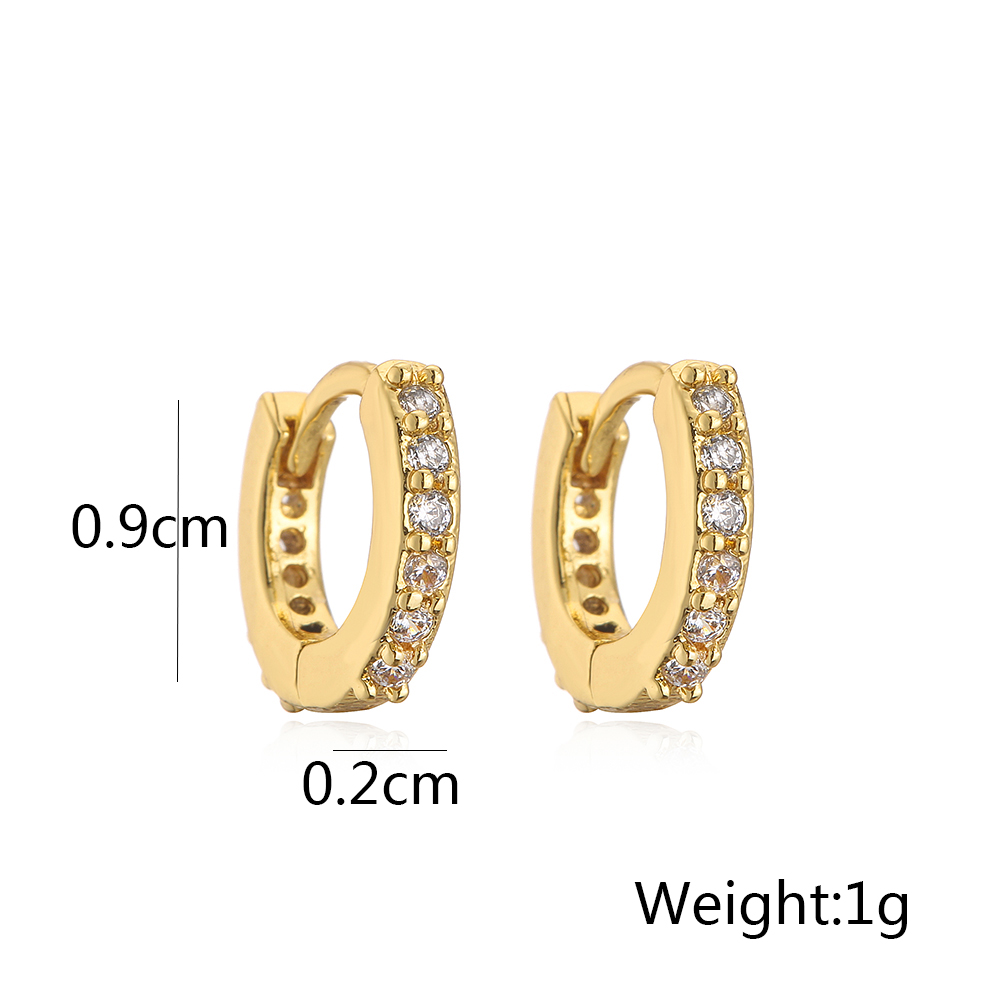 Fashion Colorful Copper Hoop Earrings Inlay Zircon Copper Earrings display picture 5