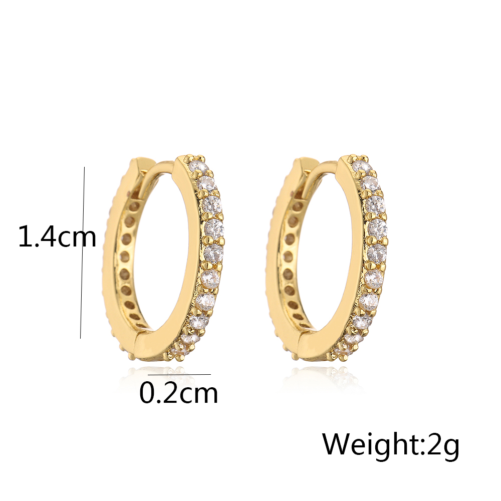 Fashion Colorful Copper Hoop Earrings Inlay Zircon Copper Earrings display picture 6