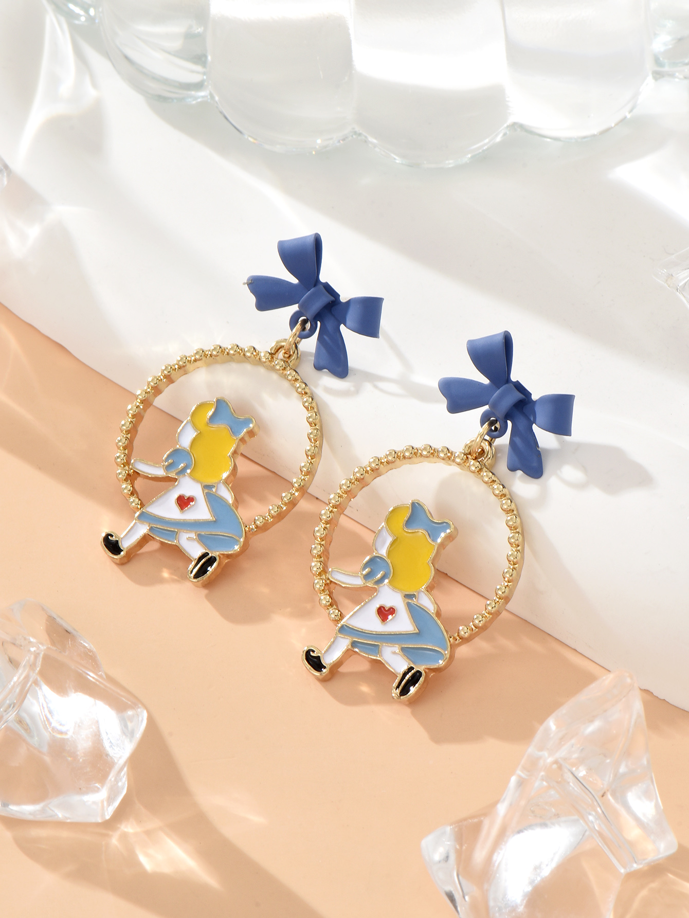 Cute Cartoon Bow Knot Alloy Earrings display picture 3