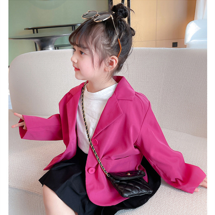 Casual Solid Color Polyester Front Button Jacket Blazer Baby Clothes display picture 5