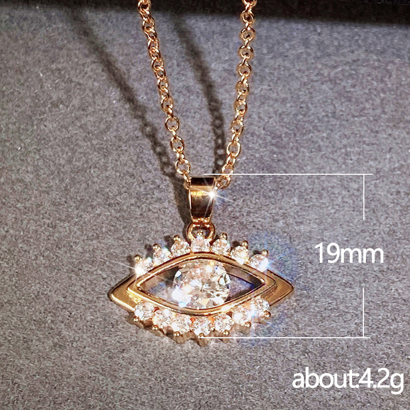 Fashion Devil's Eye Copper Pendant Necklace Zircon Copper Necklaces 1 Piece display picture 8