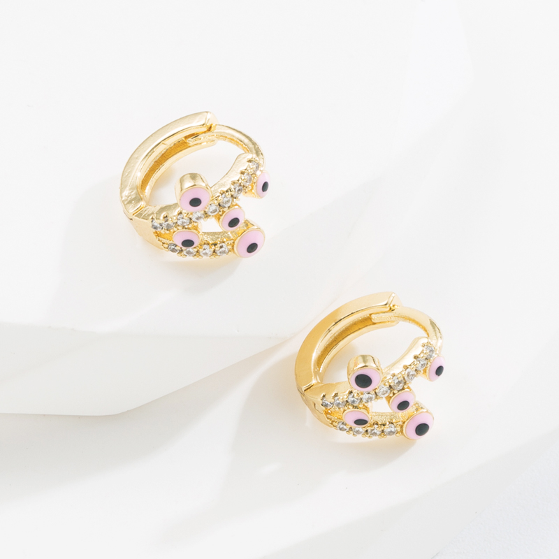 Fashion Devil's Eye Copper Earrings Plating Zircon Copper Earrings 1 Pair display picture 7