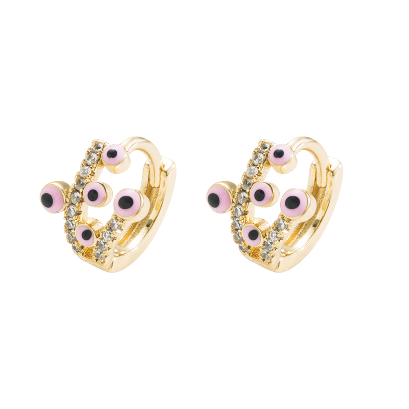 Fashion Devil's Eye Copper Earrings Plating Zircon Copper Earrings 1 Pair display picture 8