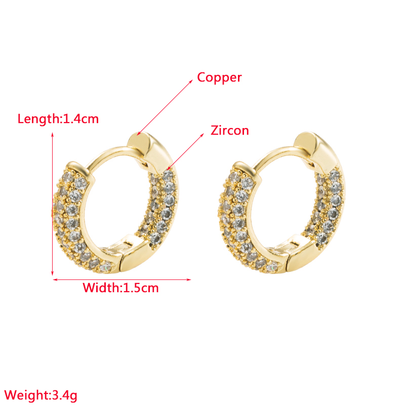 Classic Style Geometric Copper Earrings Plating Zircon Copper Earrings 1 Pair display picture 1