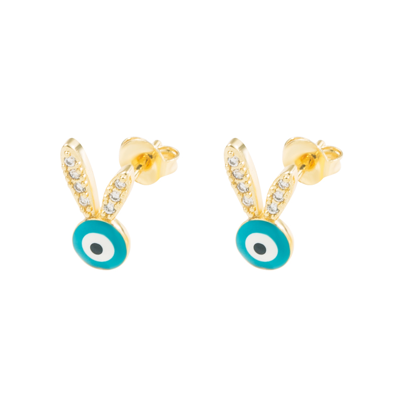 Fashion Devil's Eye Copper Ear Studs Plating Zircon Copper Earrings 1 Pair display picture 8