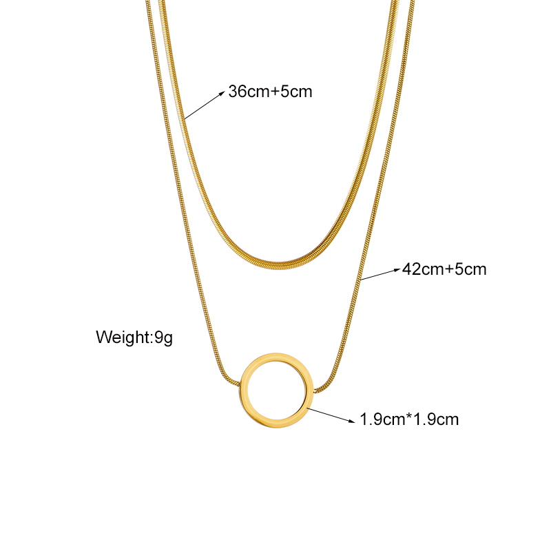 Simple Style Circle Stainless Steel Layered Necklaces Gold Plated Stainless Steel Necklaces display picture 1