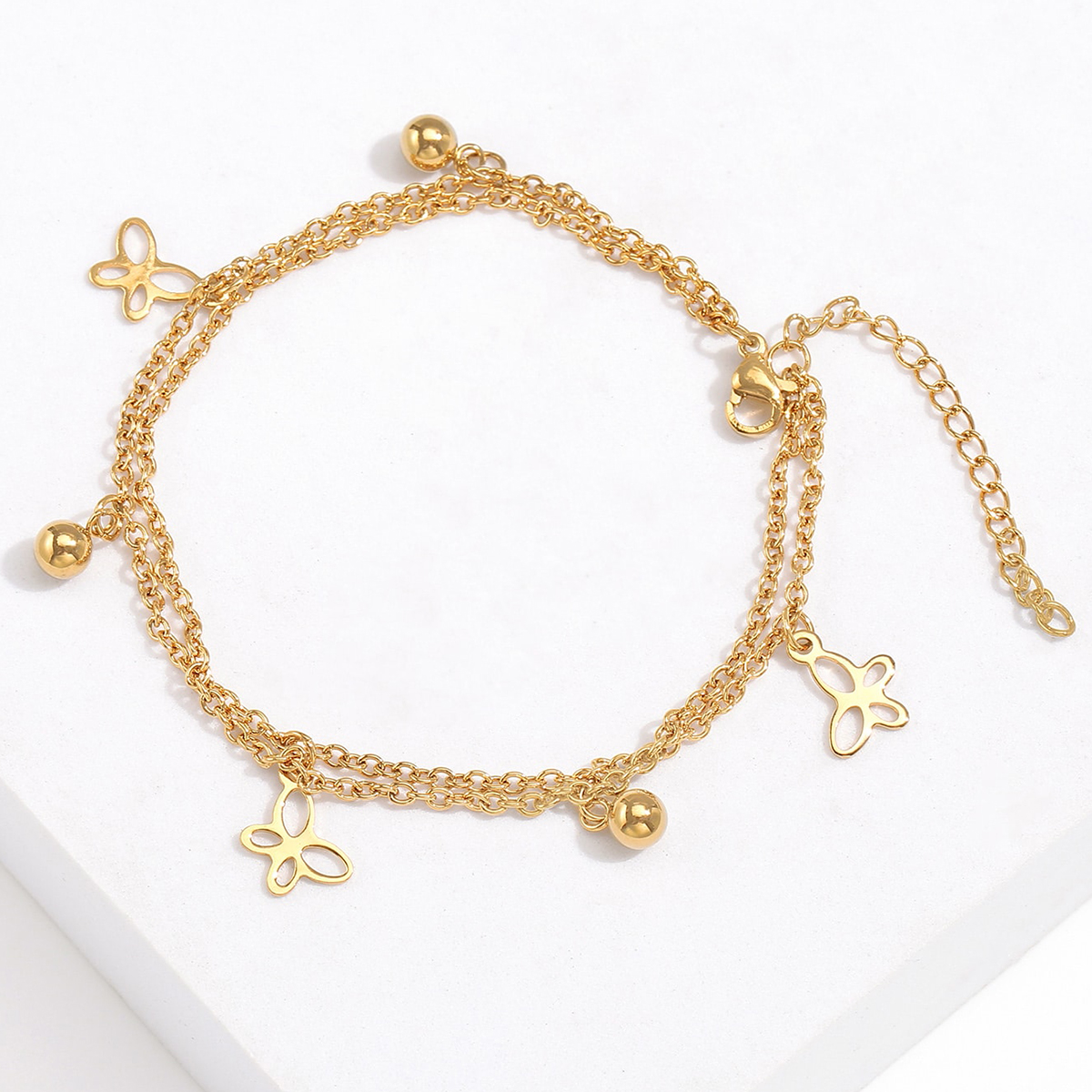 Simple Style Star Dragonfly Butterfly 201 Stainless Steel Plating 18K Gold Plated Unisex Anklet display picture 7