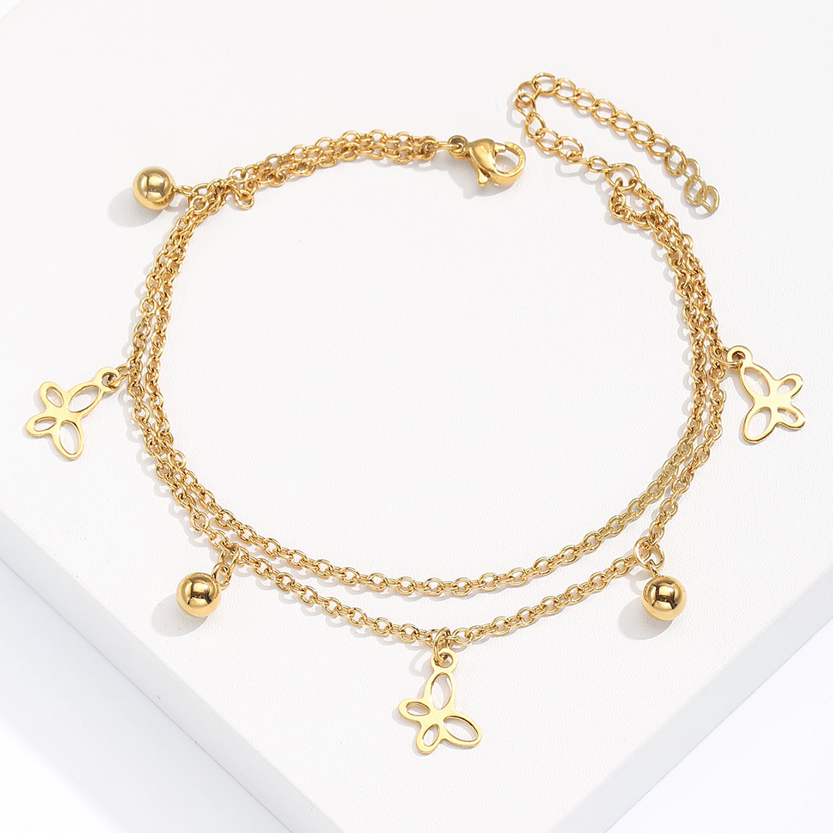Simple Style Star Dragonfly Butterfly 201 Stainless Steel Plating 18K Gold Plated Unisex Anklet display picture 6