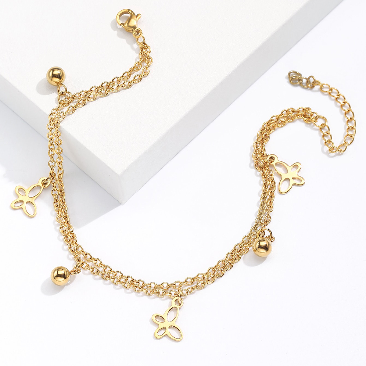 Simple Style Star Dragonfly Butterfly 201 Stainless Steel Plating 18K Gold Plated Unisex Anklet display picture 8
