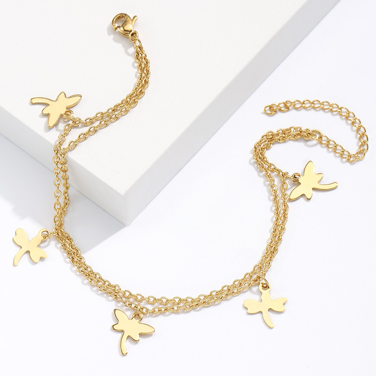 Simple Style Star Dragonfly Butterfly 201 Stainless Steel Plating 18K Gold Plated Unisex Anklet display picture 14