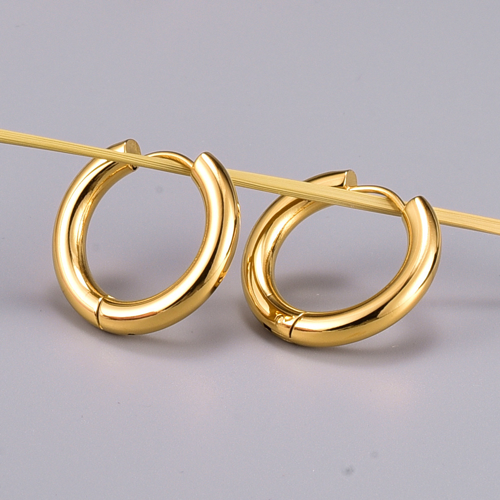 Einfacher Stil Titan Stahl Ohrringe Überzug Edelstahl Ohrringe display picture 4