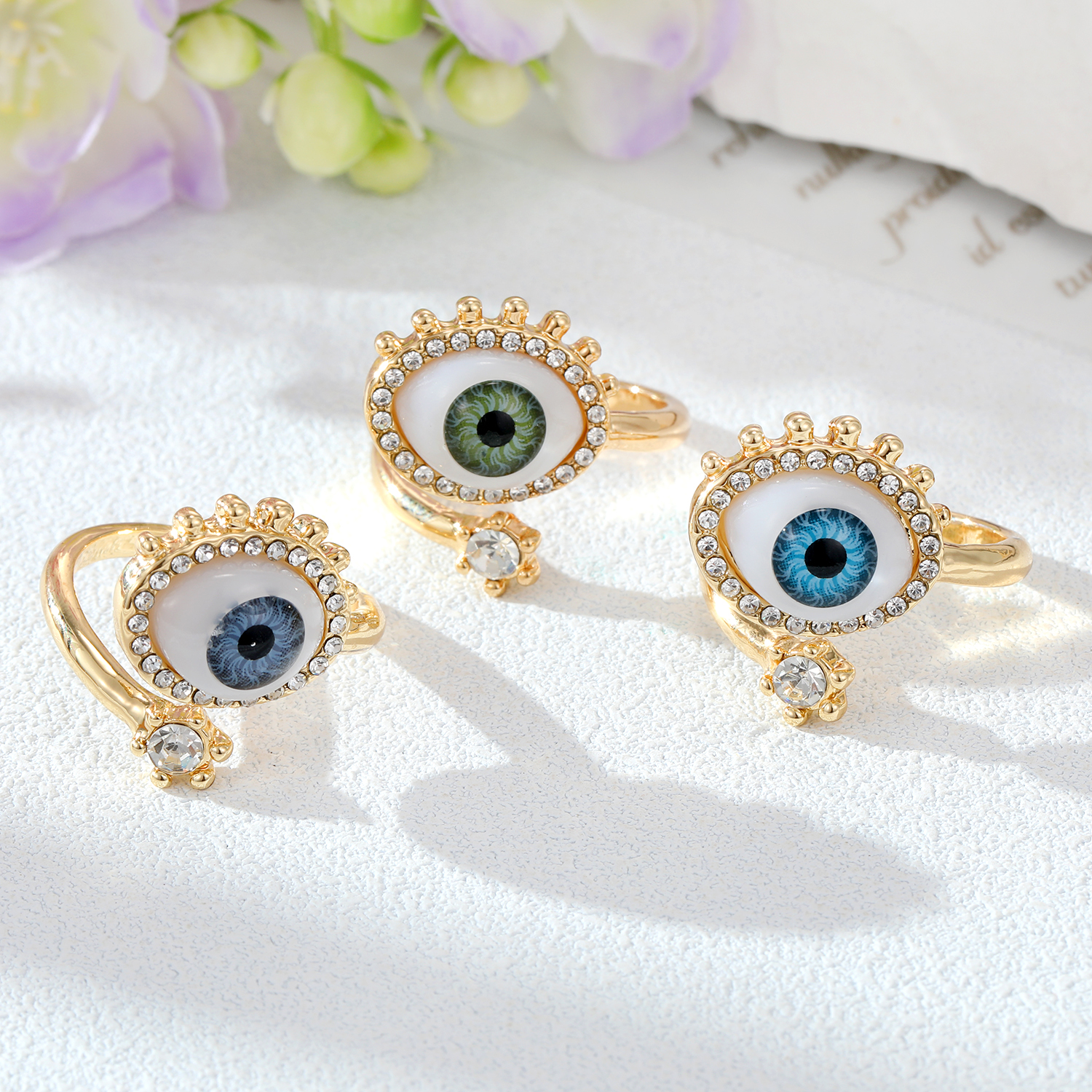 Fashion Devil's Eye Alloy Resin Open Ring 1 Piece display picture 1