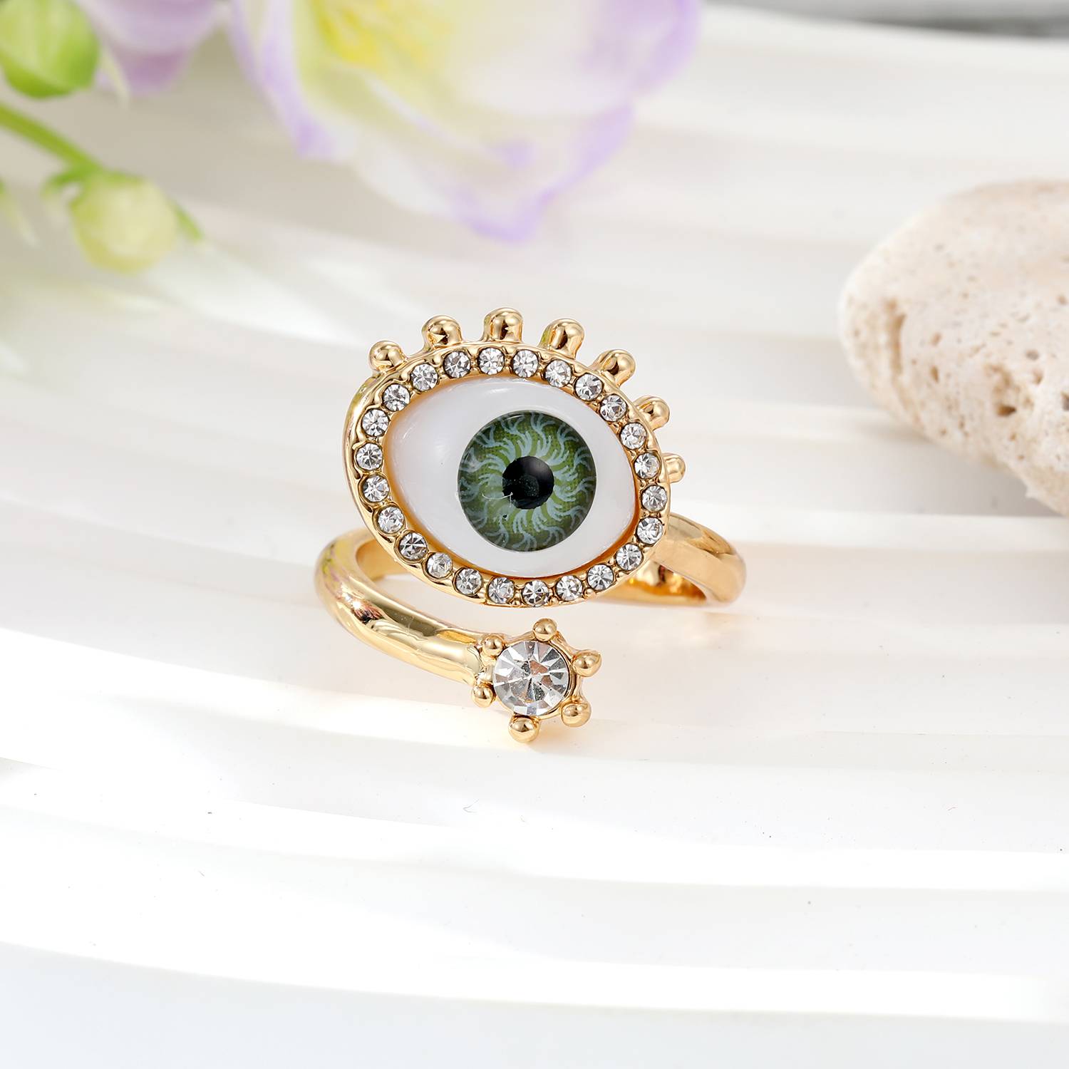 Fashion Devil's Eye Alloy Resin Open Ring 1 Piece display picture 2