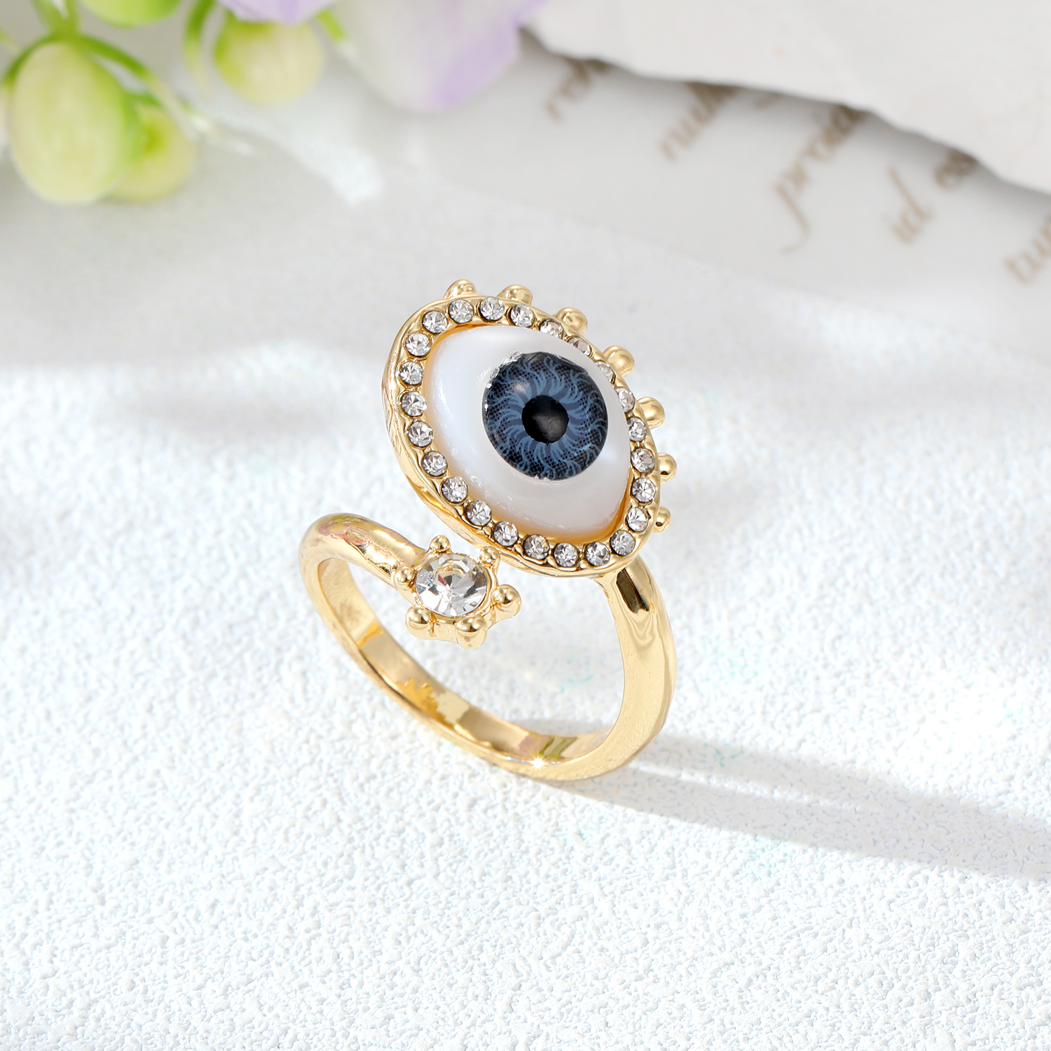 Fashion Devil's Eye Alloy Resin Open Ring 1 Piece display picture 4