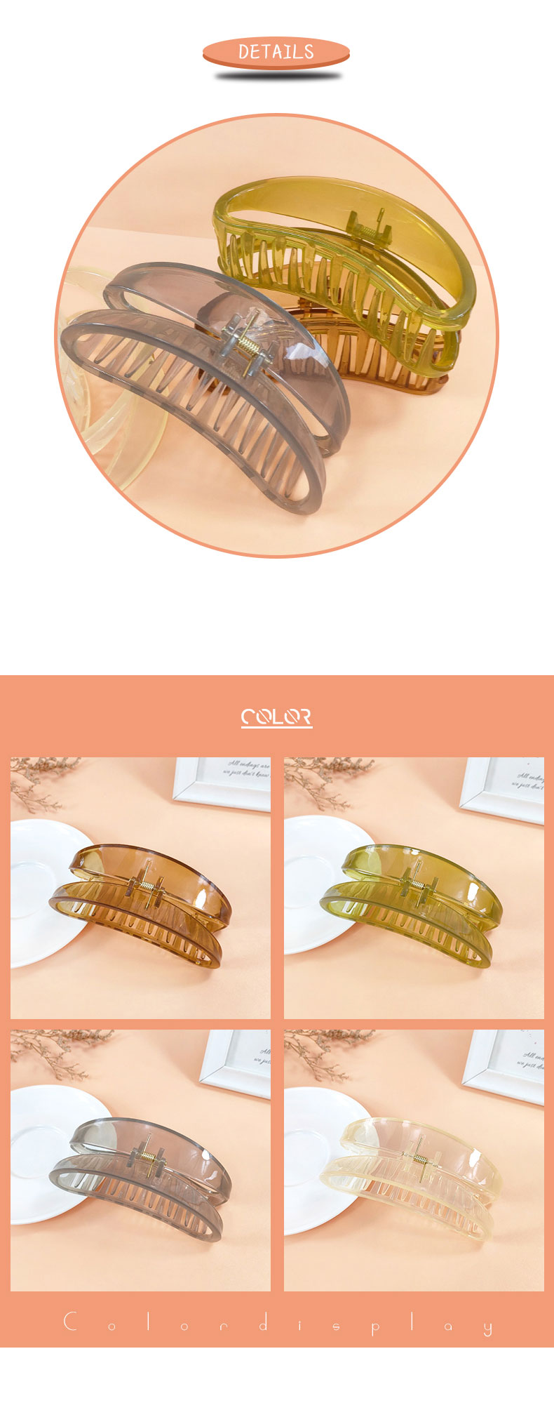 Fashion Geometric Arylic Hollow Out Hair Claws display picture 2