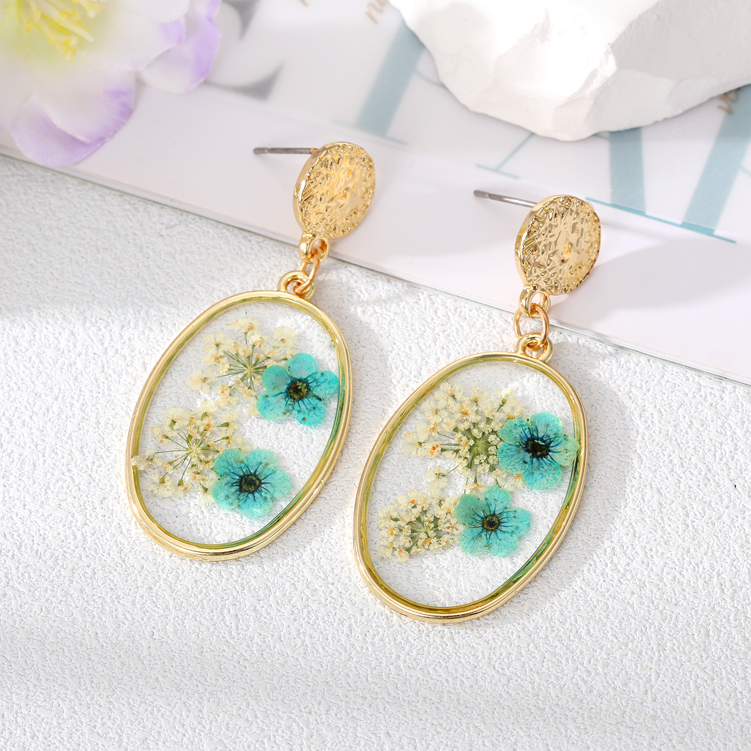 Wholesale Jewelry 1 Pair Fashion Dried Flower Alloy Drop Earrings display picture 4