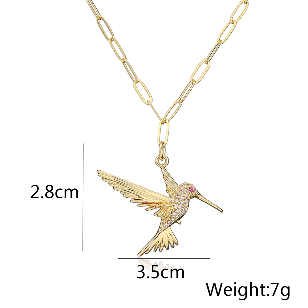 Fashion Bird Copper Zircon Pendant Necklace In Bulk display picture 5