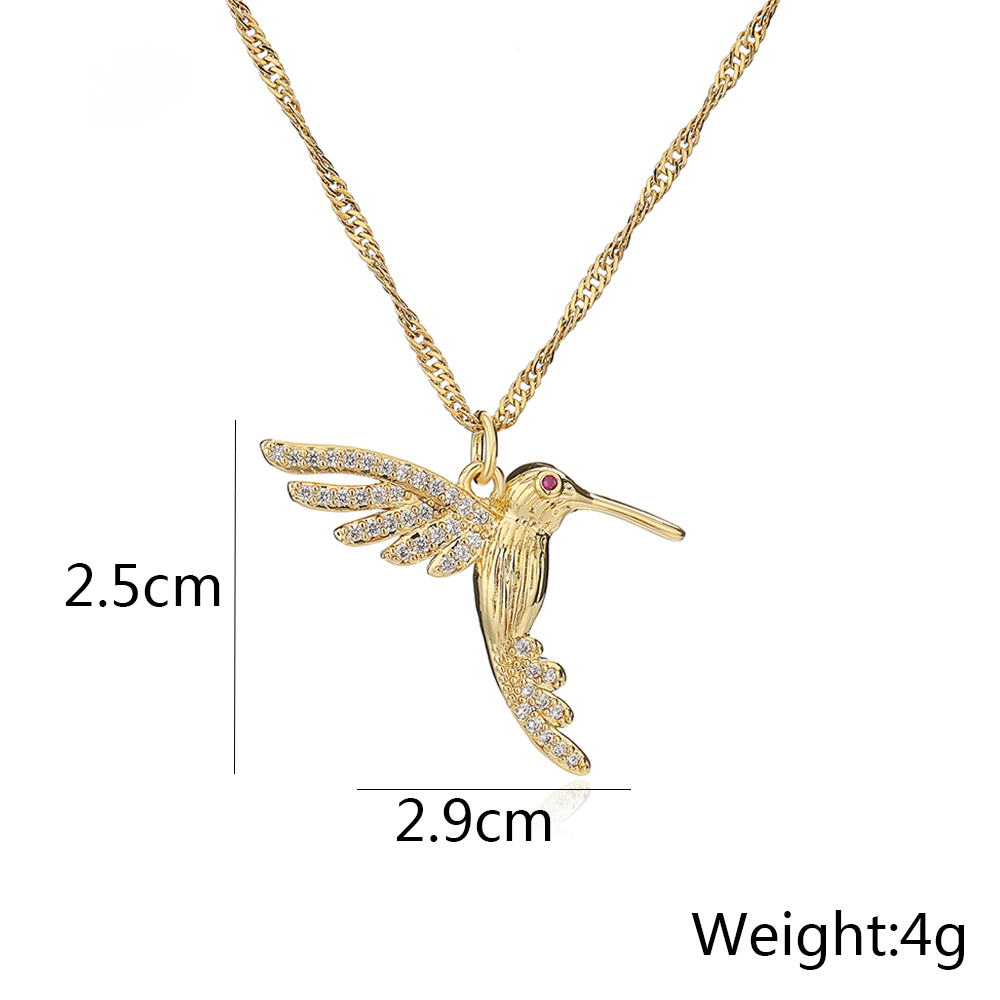 Fashion Bird Copper Zircon Pendant Necklace In Bulk display picture 6