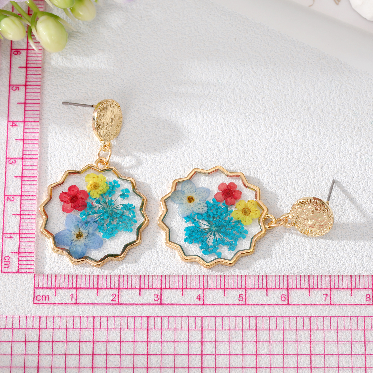 Wholesale Jewelry 1 Pair Fashion Dried Flower Colorful Alloy Drop Earrings display picture 5