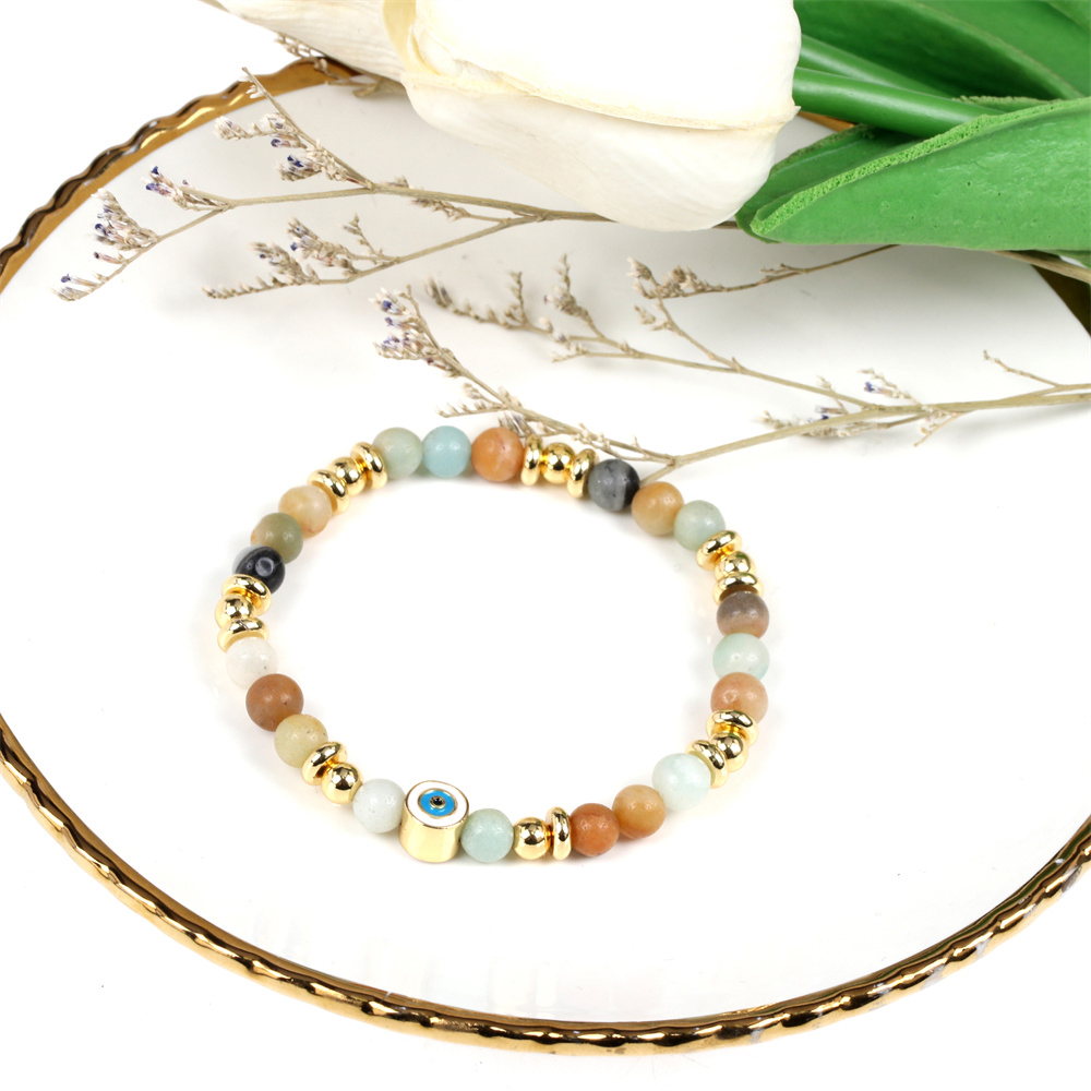 Fashion Round Mixed Materials Handmade Inlay Natural Stone Bracelets Necklace display picture 13
