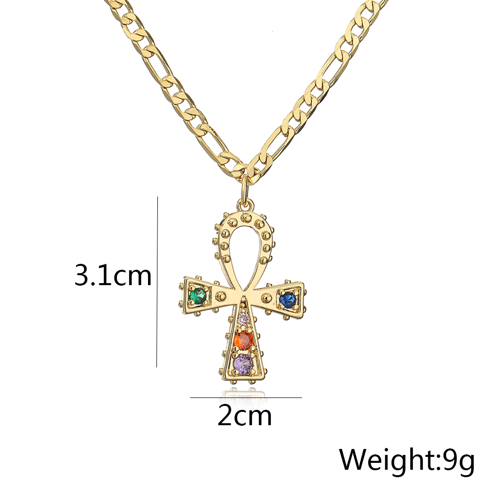 Fashion Cross Copper Pendant Necklace Inlay Zircon Copper Necklaces display picture 5