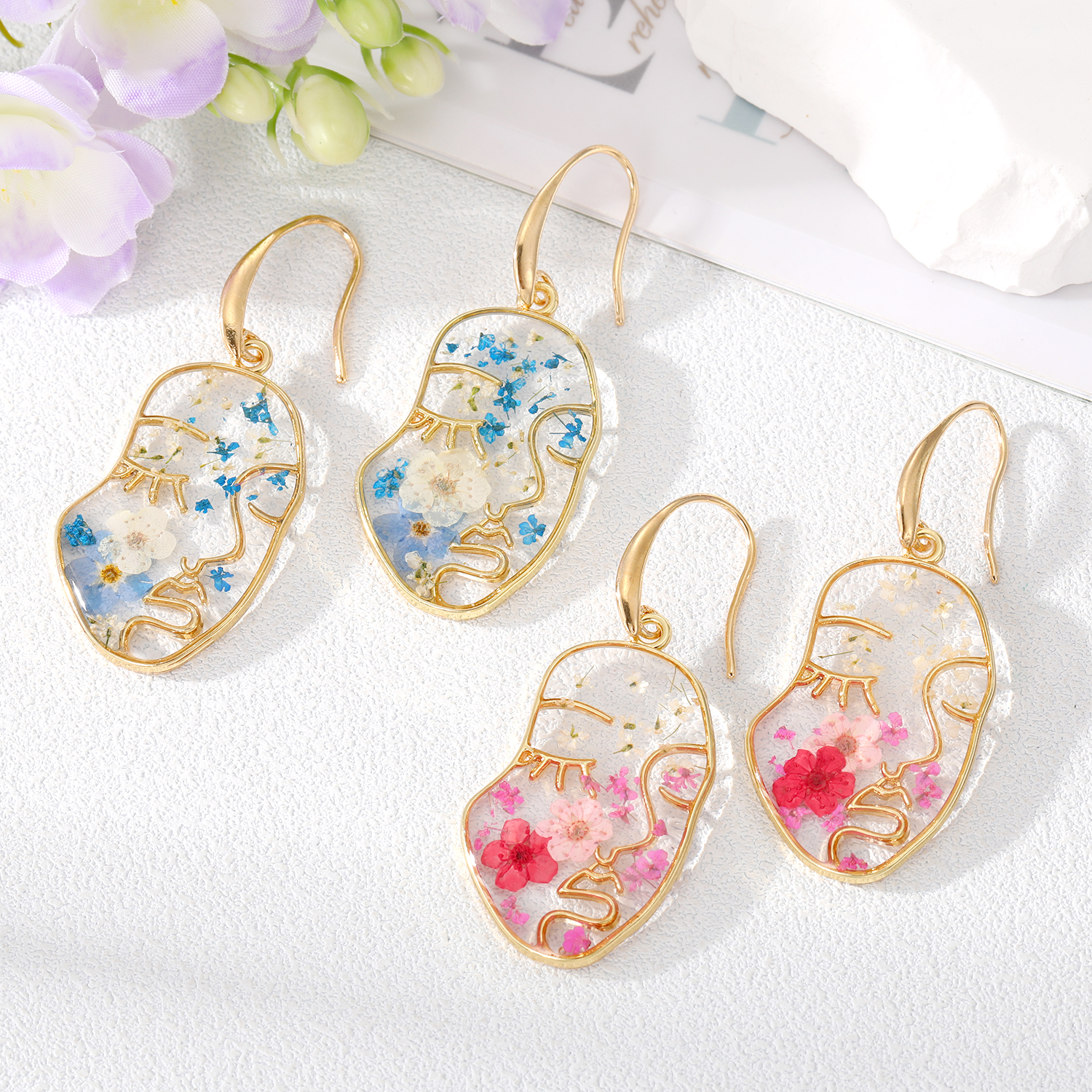 Wholesale Jewelry 1 Pair Fashion Human Face Alloy Drop Earrings display picture 1