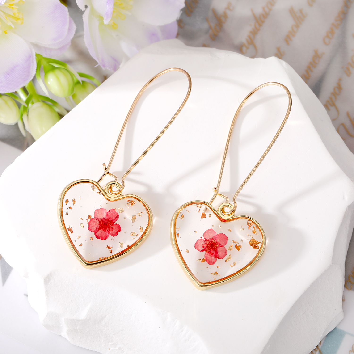 Wholesale Jewelry 1 Pair Simple Style Flower Alloy Alloy Drop Earrings display picture 3